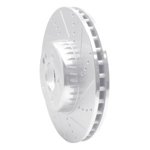 Mercedes-Benz C300 Brake Rotor (1) - Front Right - R1 Concepts - Drilled & Slotted - Silver - `15-`23